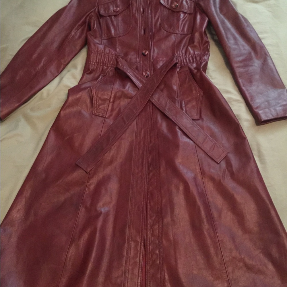 Leather trench coat
